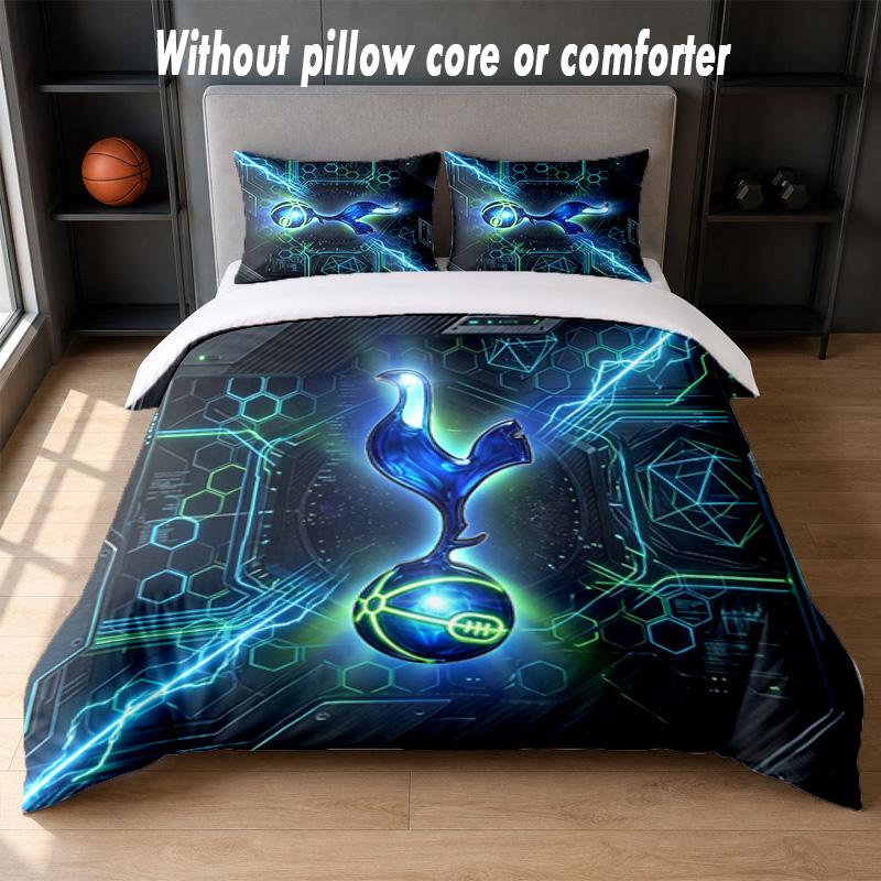 Tottenham Hotspur Design Bett Bettwäsche Set 1 Bettbezug + 2 Kissenbezüge Weich Atmungsaktiv Haushalt Bettwäsche