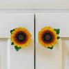 SnS Sunflower Vintage Kitchen Resin Drawer Pulls Cabinet Knobs Handles Country Home Decoration (Pack of 6)
