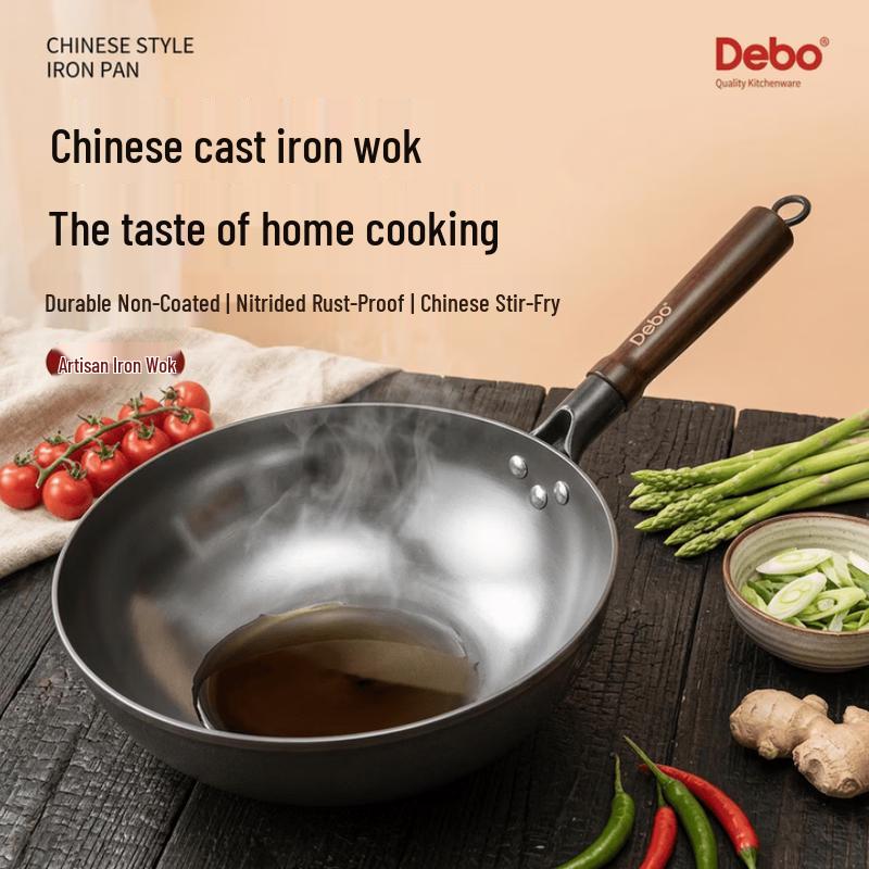 Debo DEP-709 Cast Iron Flat Bottom Wok