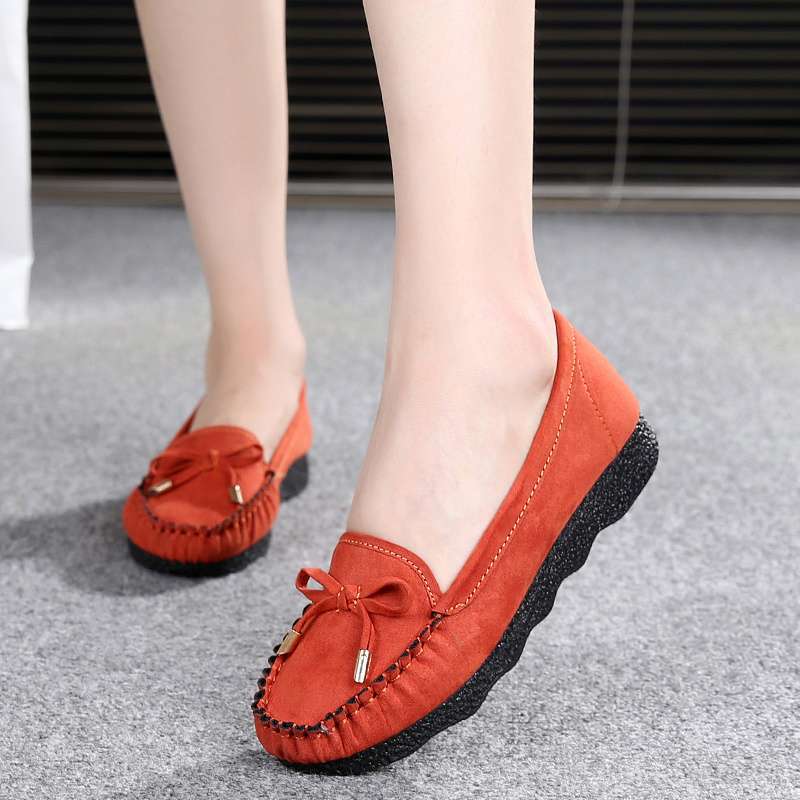 Spring and Summer Old North Cloth Shoes Women's Shoes Doudou Shoes Flat Bow Versatile Single Shoes Black Work Shoes Women's Casual Shoes