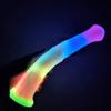 Luminous Horse Dildo With Suction Cup Long Animal Penis Glow In Dark Flexible Anal Sex Toys For Women Men Erotic Products