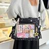 New Trend Sweet Ita Tote Lolita Female Transparent Tote Bag Women Roomy Ribbon Bow Sling Bag Charming DIY Display Handbag