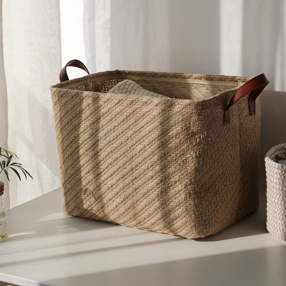 Foldable Storage Basket Decorative Dense Stitches Fabric Dirty Clothes Basket for Laundry Simple Wardrobe Storage Basket