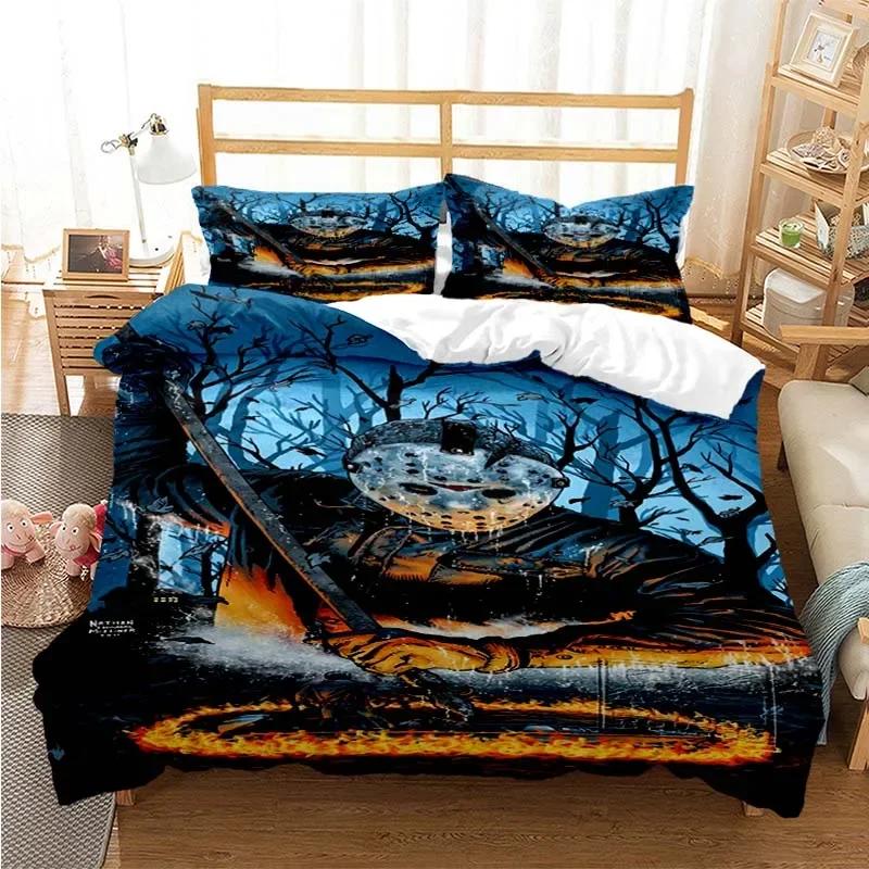 Halloween Michael Myers 3D Printed Bedding Set Duvet Covers Pillowcases Comforter Bedding Set Bedclothes Bed Linen