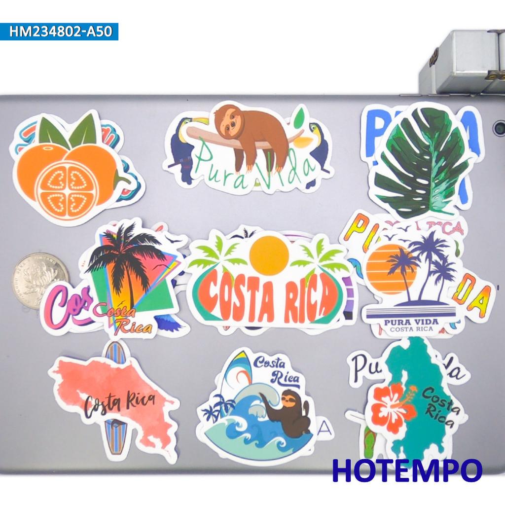 Autocollants de Voyage Style Costa Rica Été Plage Surf Image Rétro Pour Décoration Créative DIY Autocollant Drôle 203050Pcs
