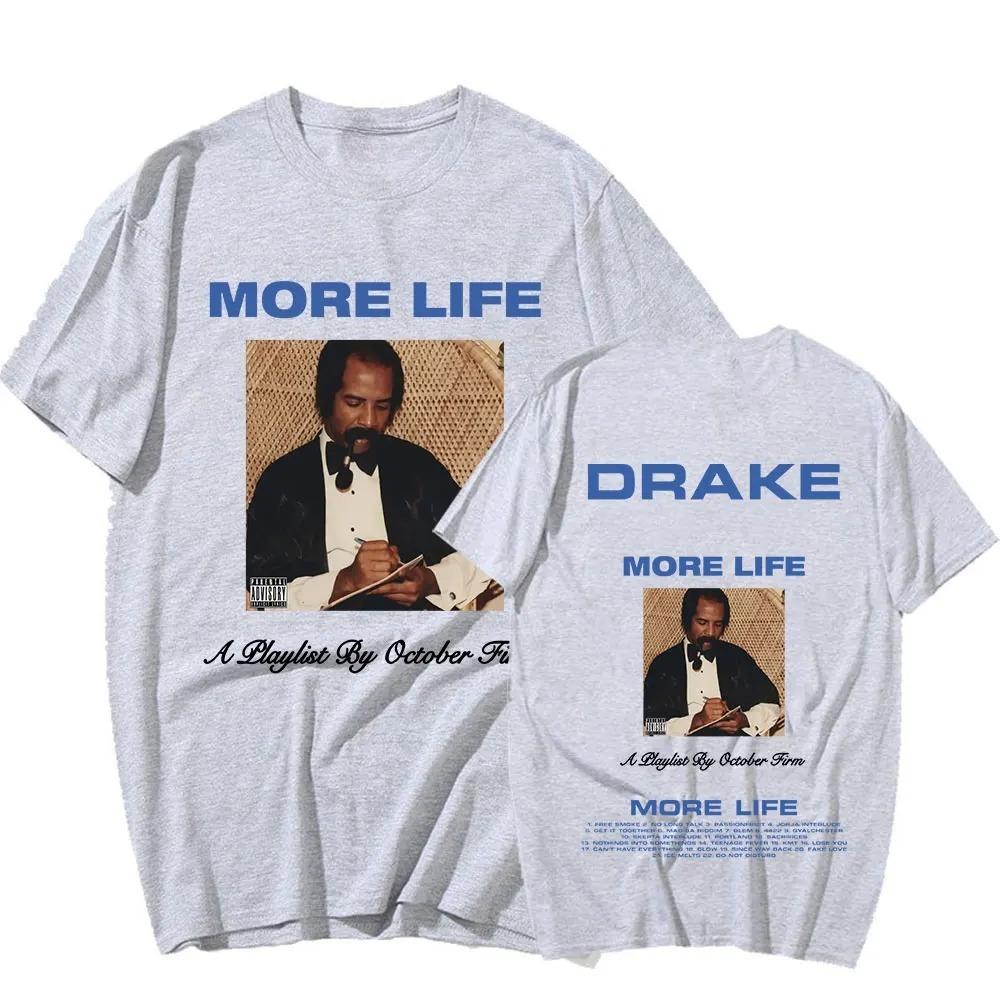 2026 Rapper Drake T-shirt Music Album More Life Graphic T-shirts Men's Women's Vintage Gothic Hip Hop Oversized T Shirts Streetwear