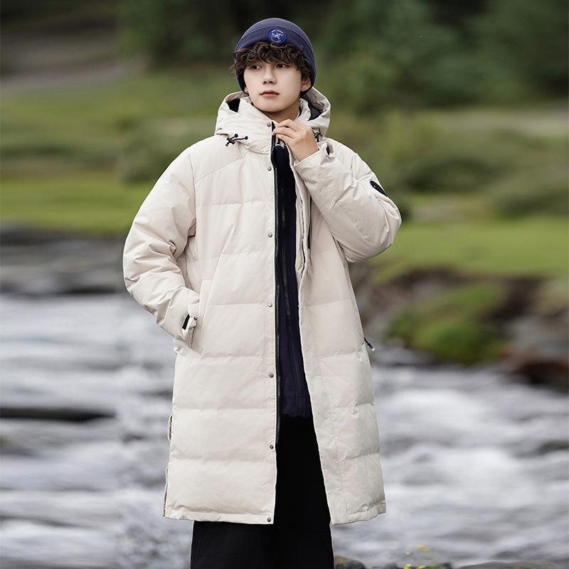 

Новый зимний пуховик средней длины, модный и универсальный, с капюшоном, теплый, ветрозащитный, утолщенный, подростковый, парный 3XL