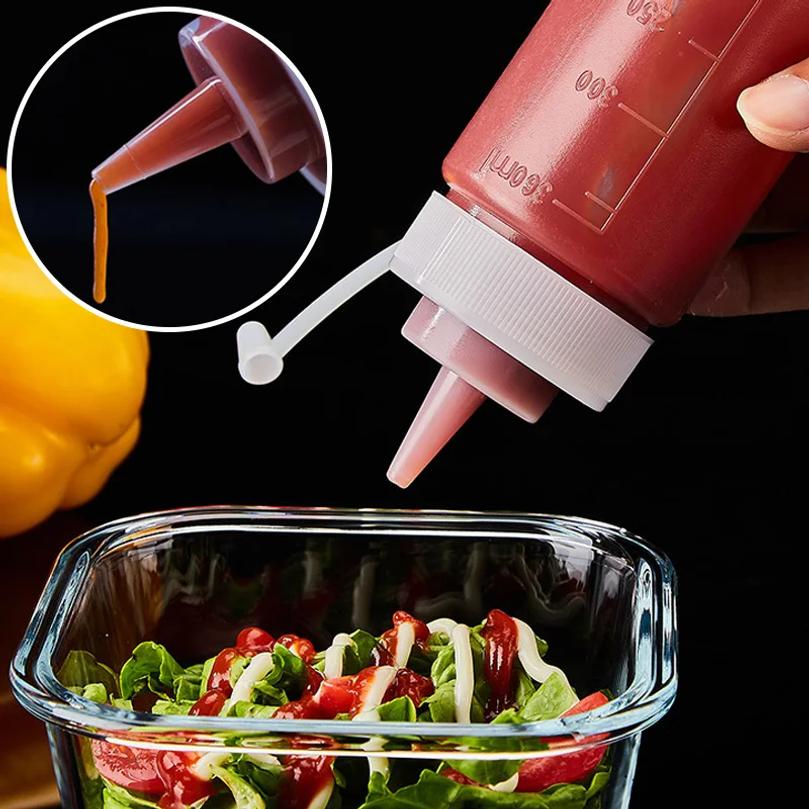 240-1000ml Plastic Pointed Mouth Squeeze Type Made Environmentally Friendly Bottles Containers For Sauces Ketchup BBQ Syrup Oils