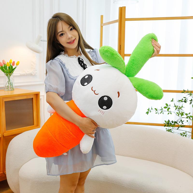 Transform Into a Carrot Rabbit Plush Toy Children's Doll Girls Sleeping Throw Pillow Home Ornament Sofa Pillow