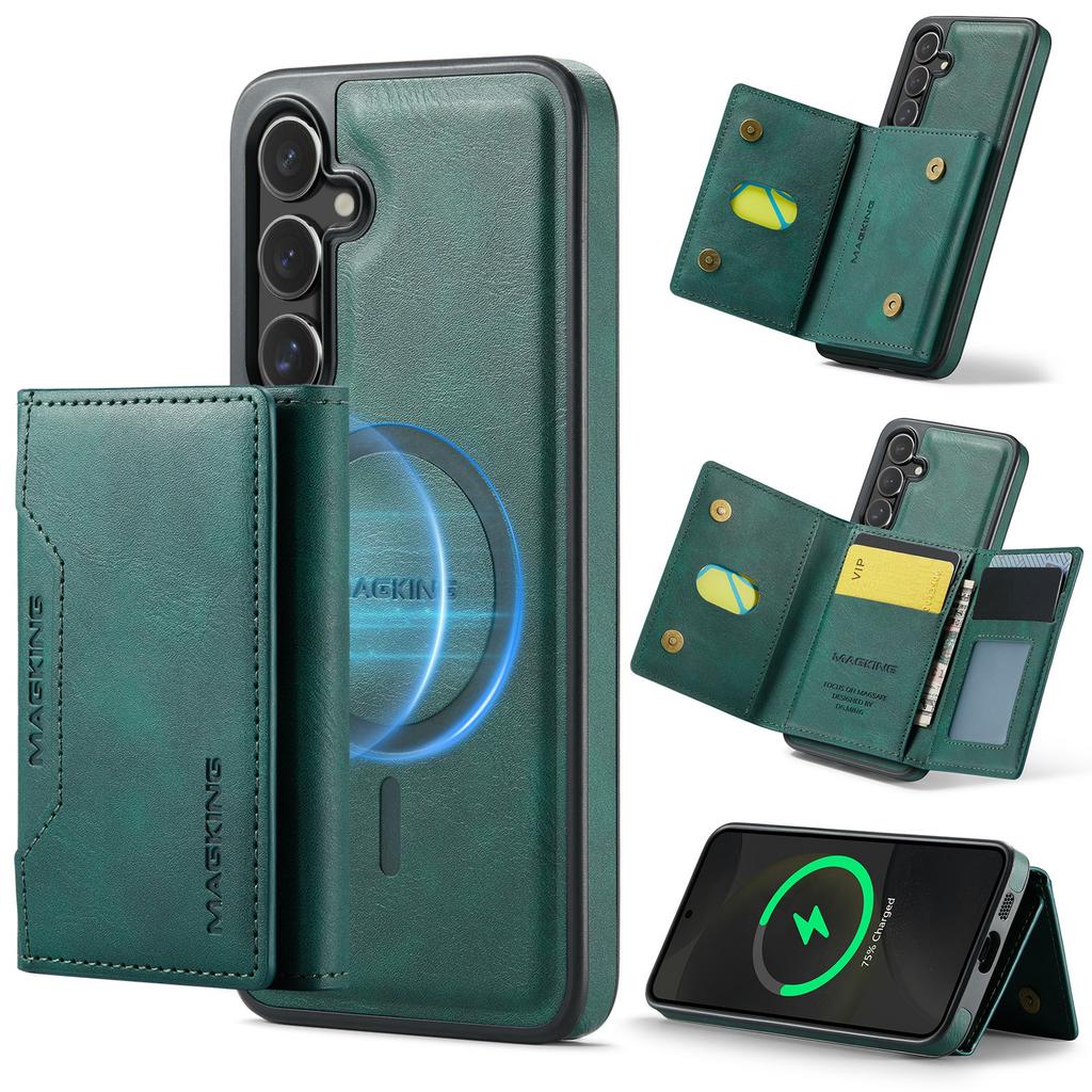 For Samsung Galaxy S25 Case Compatible with MagSafe PC+TPU+PU Phone Cover