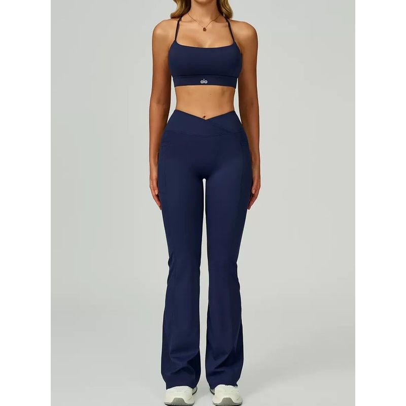 European and American Oiob Yoga Clothes Set Running Outdoor Sports Bra Top 25 New Yoga Trousers Bootleg Pants