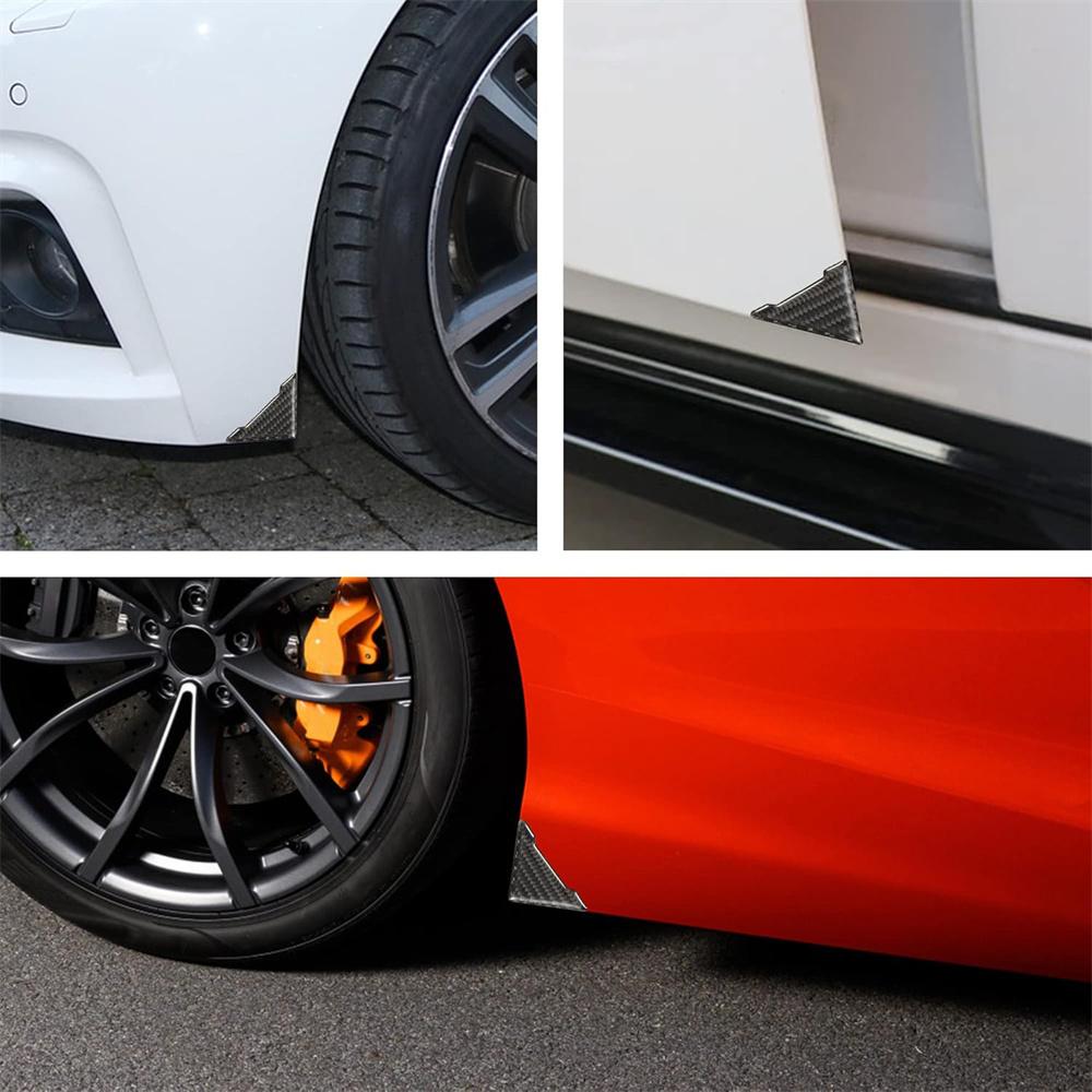 4Pcs Carbon Fiber Car Door Corner Guard Anti-Collision Strip Scratch Protector