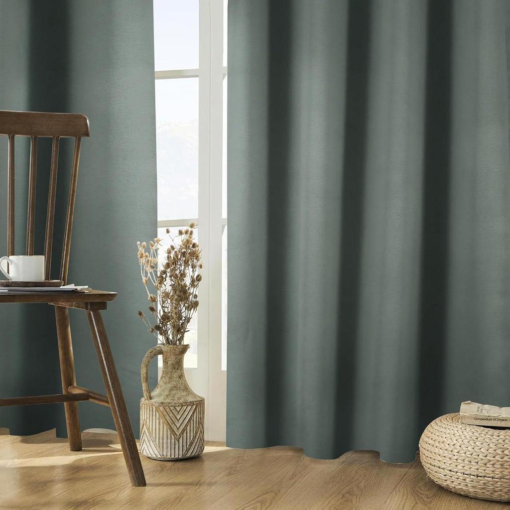 Polyester 100% Blackout Plain Window Curtains|100% Room Darkening| Blackout Window Curtains| 5 Feet |Set of 2| Plain Design |