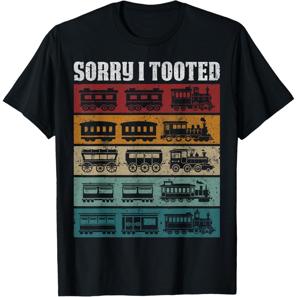 Retro Train Lover Model Railroad Conductor Funny Train T Shirts Men Humor Streetwear Tee Short Sleeve Unisex Loose Clothing