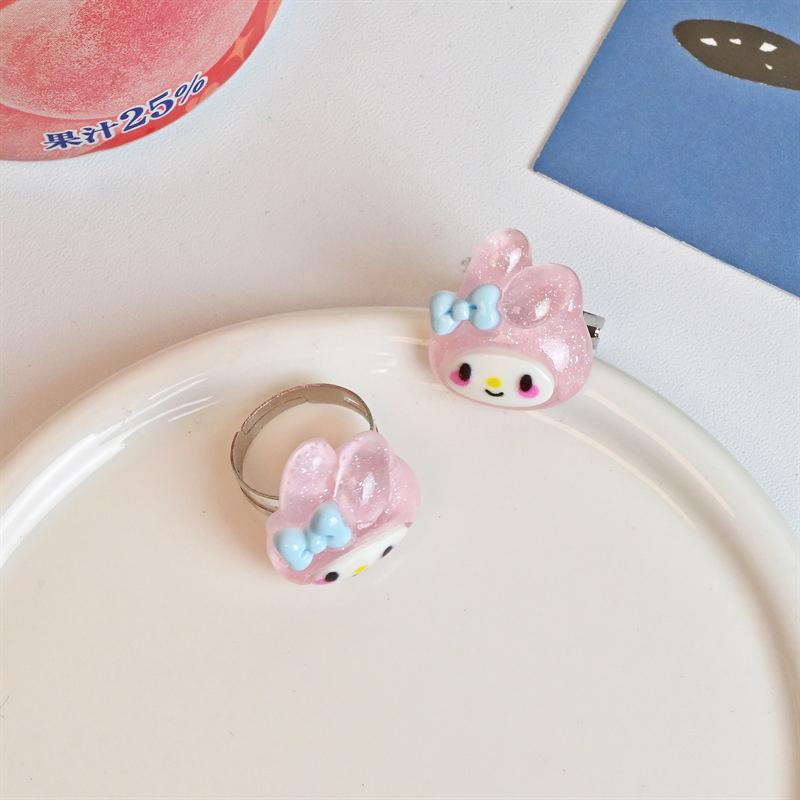 Sanrio Pachacco Melody Cinnamoroll Kuromi Purin Niedliche Ringe Öffnungs Verstellbarer Ring Für Frauen Mädchen Finger Schmuck Accessoires