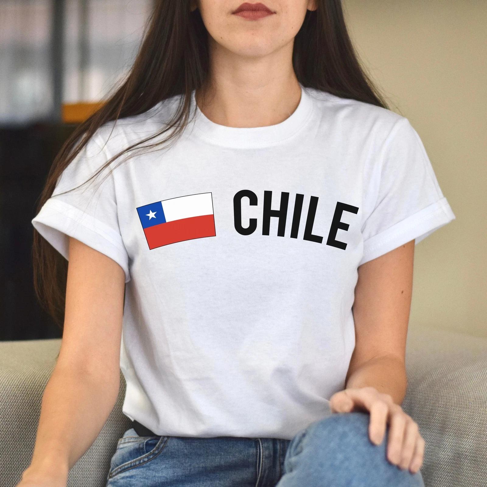 Chile Unisex T-shirt gift Chilean flag tee Santiago White Black Dark Heather M