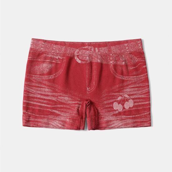 Imitation Denim Shorts for Women High Waisted Skinny Fake Jean Shorts Stretch Boyshort Panties Ladies Boxer Briefs