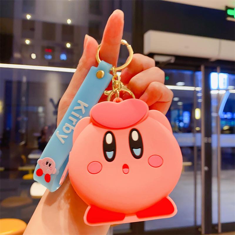 Cartoon Cute Kirby Zero Wallet Keychain Keyring Mini Storage Children s Bag Pendant