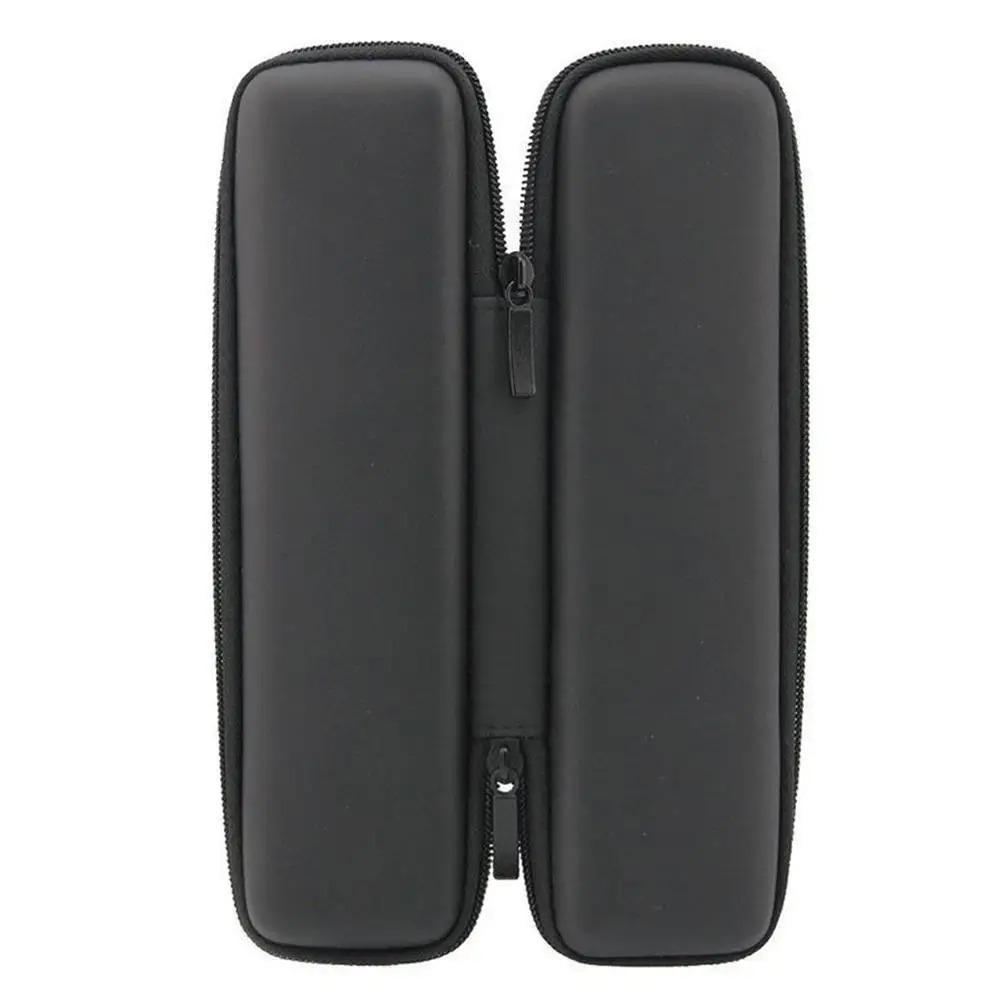 Estojo Preto Rígido para Canetas Estilo Minimalista Estojo para Lápis Estojo de Malha para Fones de Ouvido Organizador de Pincéis de Maquiagem Estojo com Zíper para Lápis Material Escolar