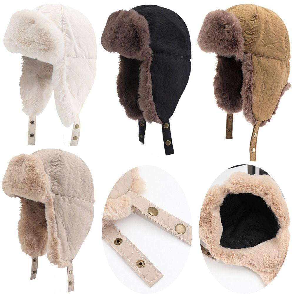 

Winter Warm Beanies Hat Thickened Plush Lei Feng Hat Fashion Trapper Hat Outdoor Ski