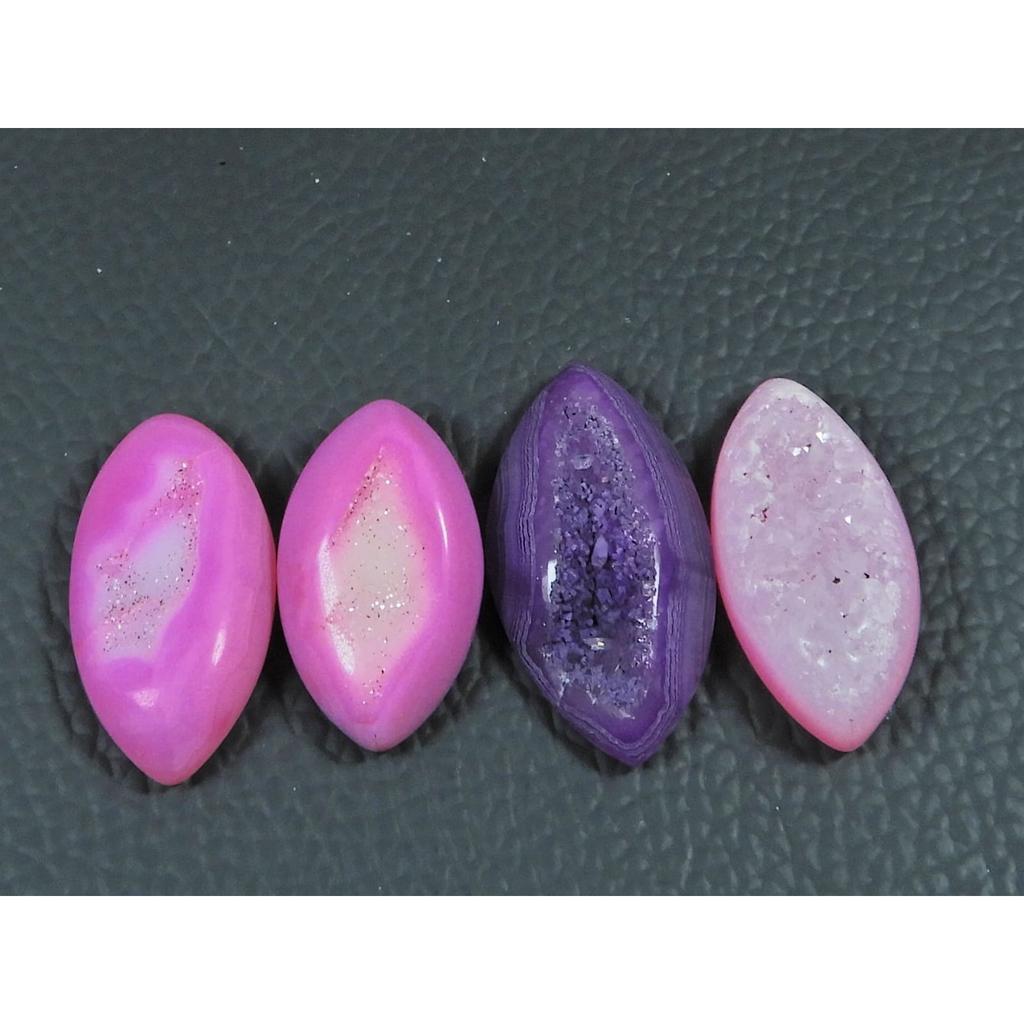 14X24-15X29MM Dyed Window Druzy Agate Marquise Cabochon Gemstone 4Pcs Lot C-3727