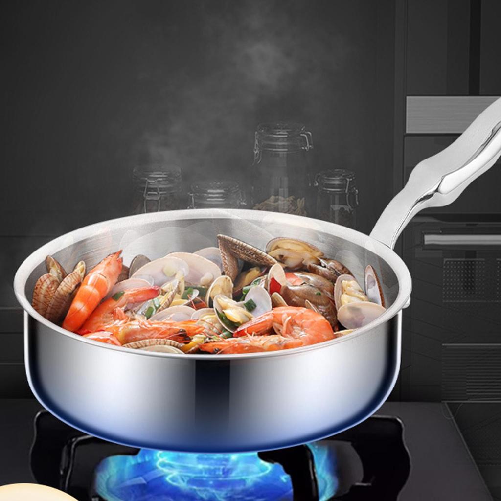 Nonstick Frying Pan Cooker Metal Skillet Egg Versatile Easy to Cleans Fry Saute Pot for