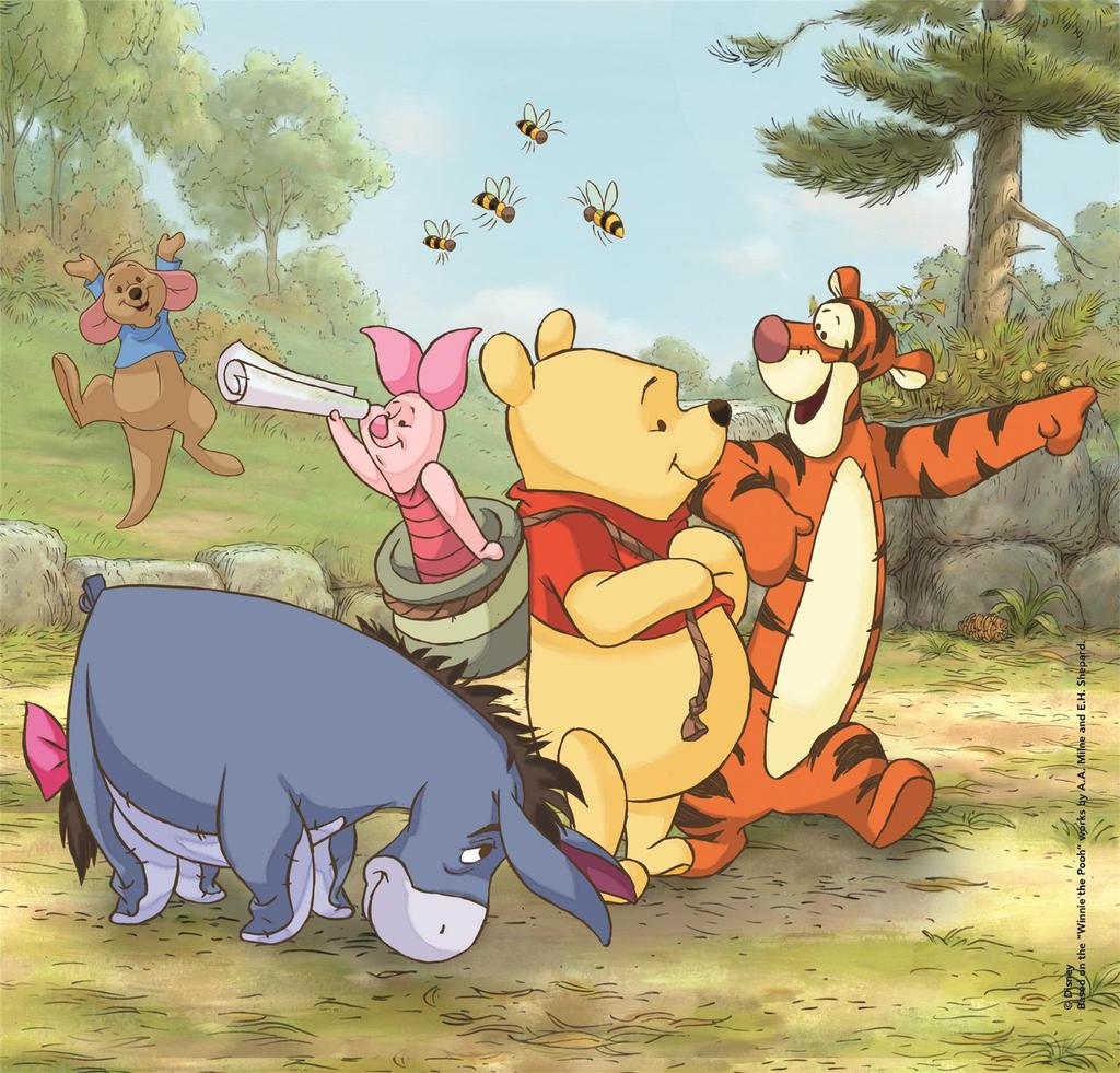 3 x 48 piece puzzle. Super colorful. Winnie the Pooh