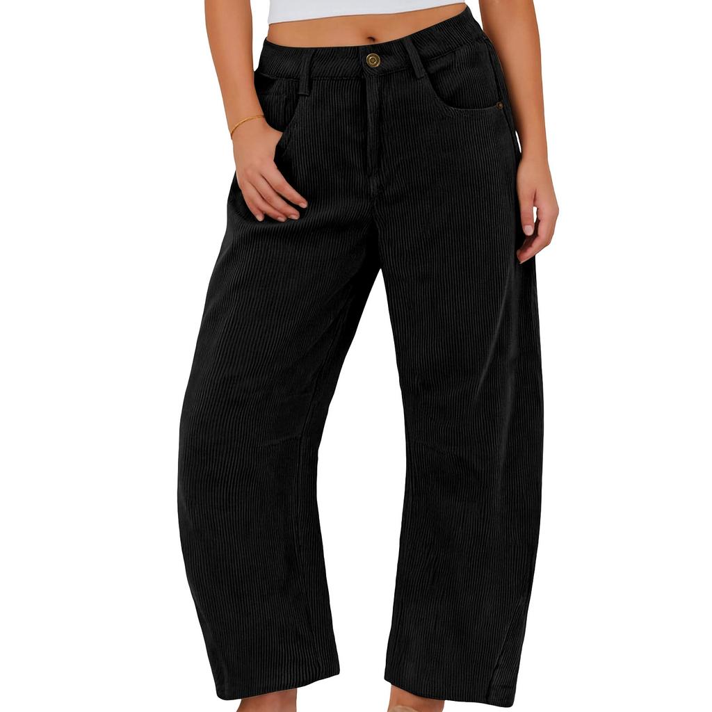 Women's Casual Fashion Comfortable High Waist Loose Straight Leg Pants