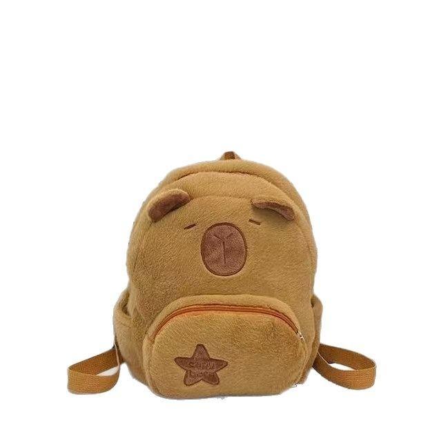 

Backpack Plush Capybara Animal Childrens Bag With Adjustable Straps Shoulder хакі