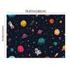 2D. 1 piece featuring cartoon stars planets space and astronauts. Suitable for home decoration and event decoration.