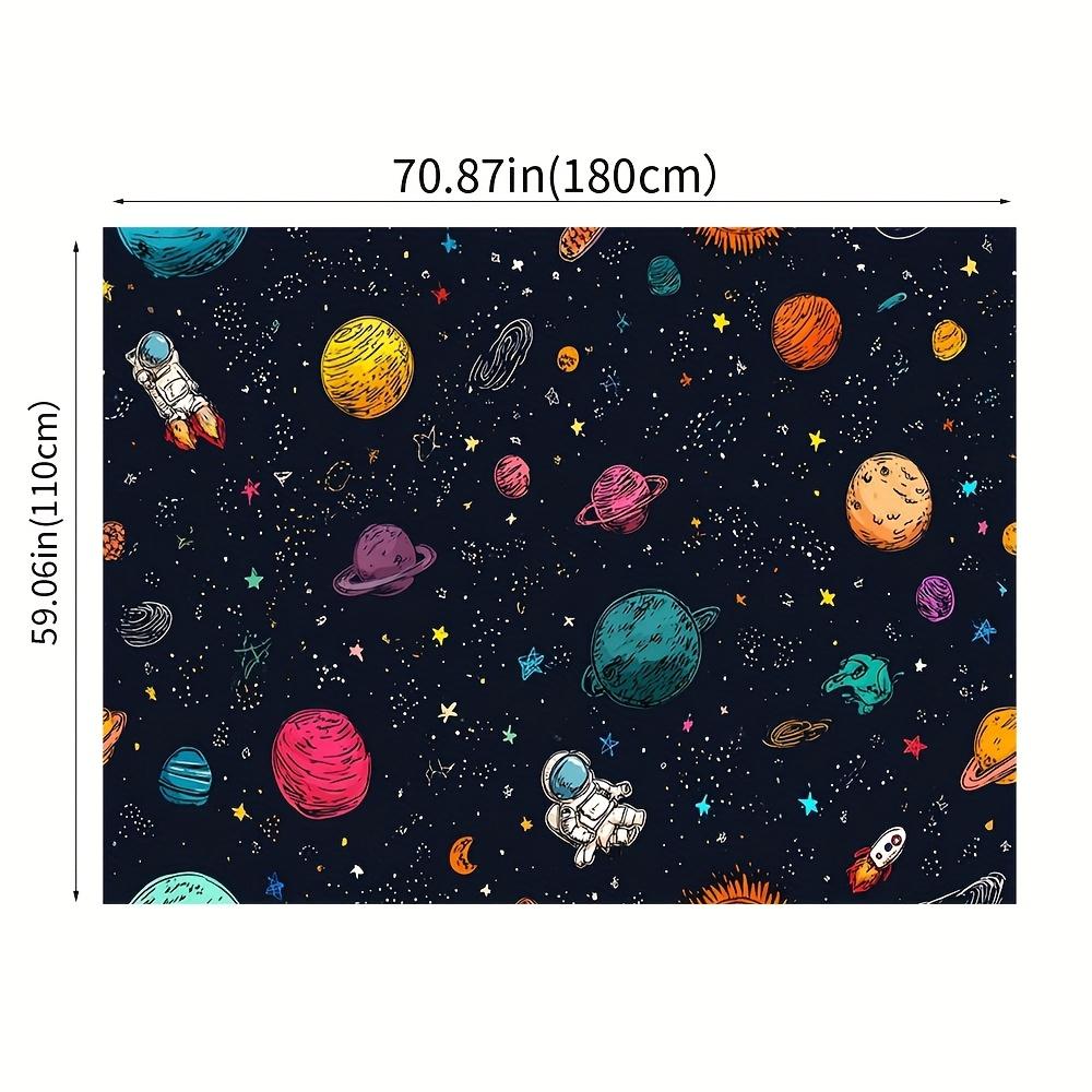 2D. 1 piece featuring cartoon stars planets space and astronauts. Suitable for home decoration and event decoration.