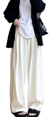 Nibunnoichi Style Curved High Elastic Ribbed Suitable for High and Low [1/2style] Pants, Wide, Waist, Shirring, Legs, Heights, Women's (JP, Alphabet,