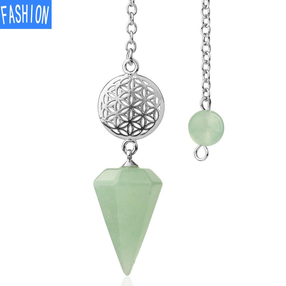 Spirit Pendulum Crystal Semi GEM PENDANT Healing Crystal Point Pendulum Witchcraft Meditation Jewelry