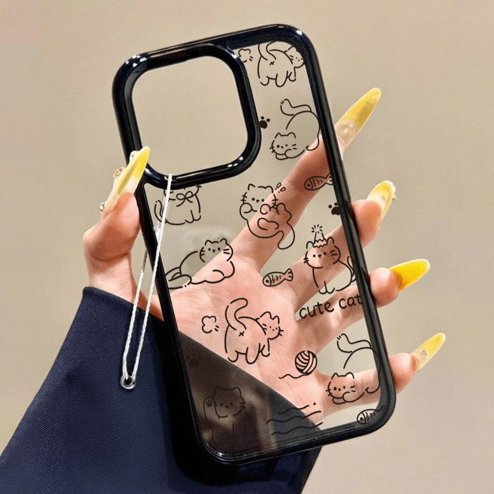 Acrylic Phone Case for iPhone 11 12 13 14 Pro 12 14 16 Pro Max for Samsung A16 A36 A56 S24 FE High-quality Painted Anti-fall Mobile Phone Case