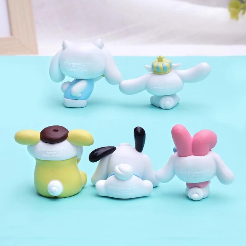 Sanrio Cinnamoroll Cross Dressing Melody Kuromi Hello Kitty Cartoon Cute Doll Anime Figure DIY Decorative Accessories Toy Gifts