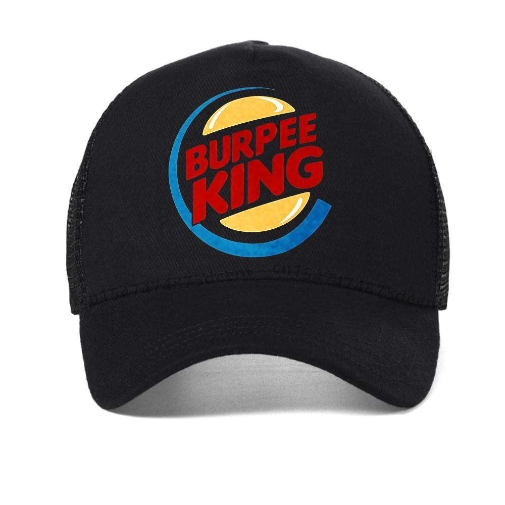 for Men Crossfit Workout Burpee King baseball cap Funny Birthday Gift for Boyfriend Husband Dad Male Summer Breathable sport hat