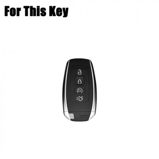 Zinc Alloy Leather Car Key Fob Case Cover For Lincoln Navigator Continental MKZ