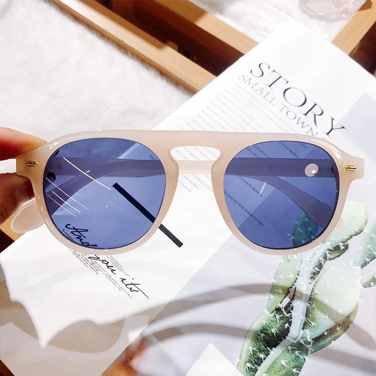 New brown uncle sunglasses female tide ins Internet celebrity round face sunglasses men's selfie glasses