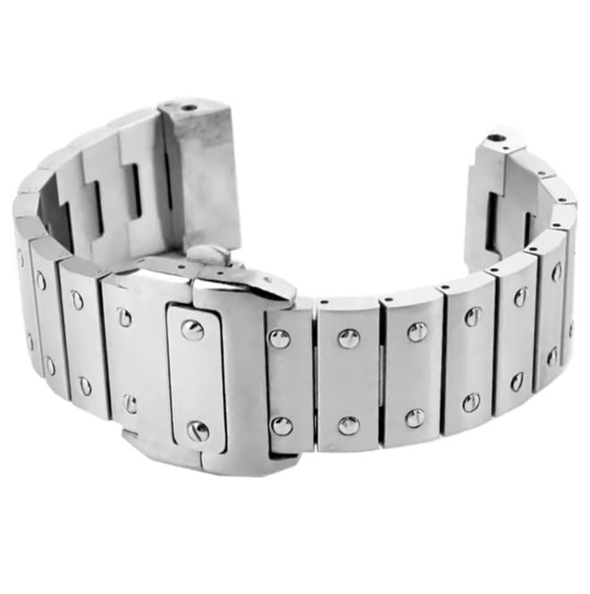 

King Совместимый с Cartier Santos 100 LM Запасной браслет из нержавеющей стали Серебристый Не [Импортный Оригинал] Мужские часы, Ремешок, 23 мм, (Послепродажный,