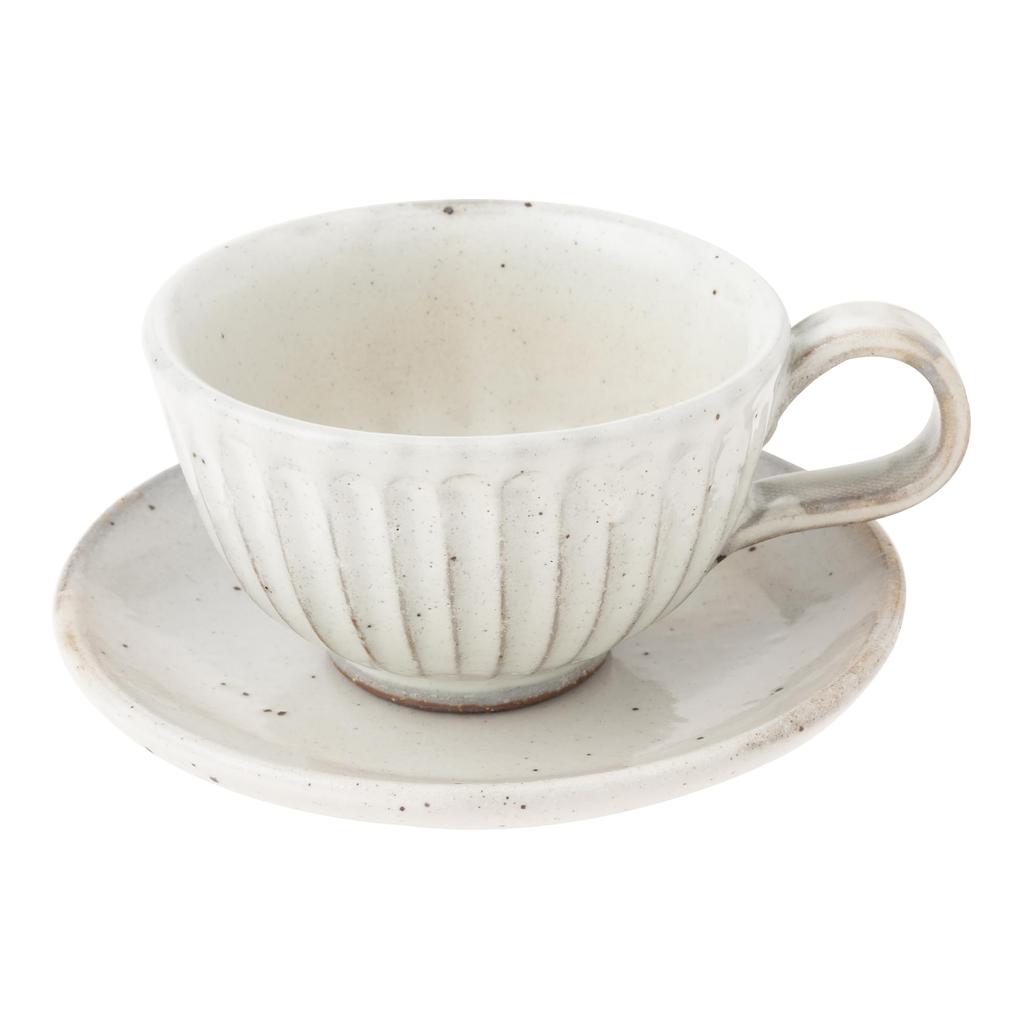 Cup and Saucer, Japanese Tableware, Powdered Finish, Kegimi (C/S), Mino Ware, Made In Japan, 10309