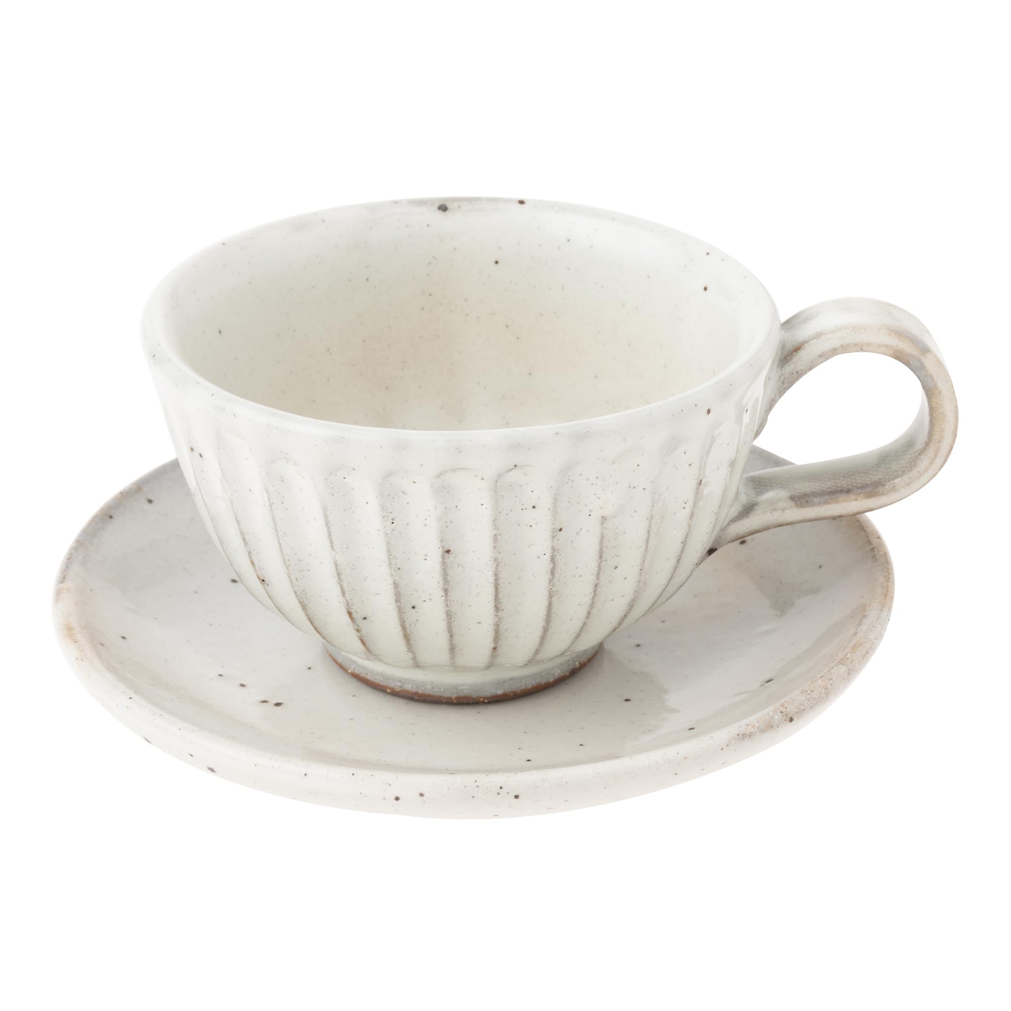 

Cup and Saucer, Japanese Tableware, Powdered Finish, Kegimi (C/S), Mino Ware, Made in Japan, 10309