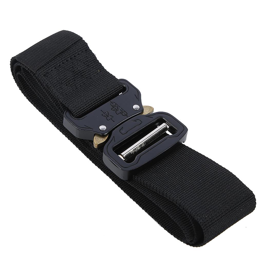 Outdoor Multi Function Military Training Nylon Buckle Belt Strap Men Waistband 3.8x125cm(Black )