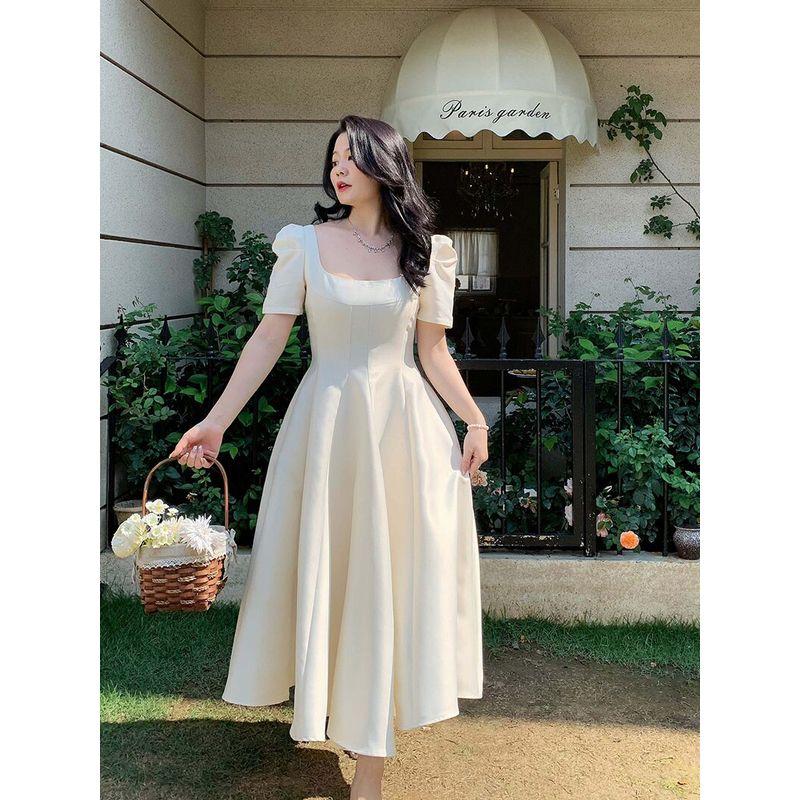 Plus Size French Style Temperament A- Line Classy Dress