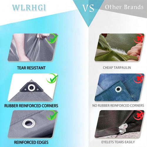 WLRHGl Heavy-Duty Tarp, 4.5 x 7m (15.5 x 26 ft), Rainproof Shelf, Outdoor Waterproof, Waterproof, UV-Resistant, Thick, Anti-Aging Plant Cover, Rain Cl