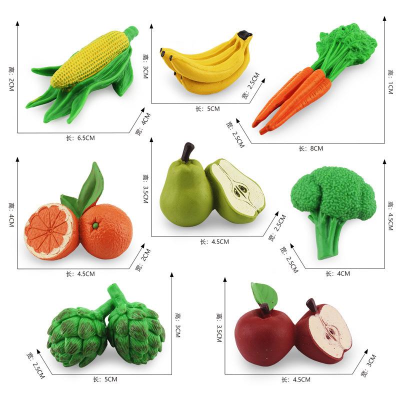 Simulation Fruit And Vegetable Set Apple Orange Banana Carrot Corn Broccoli Model Toy