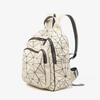 Moderner Unisex Rucksack mit Diamantmuster aus PVC für Freizeit und Reisen, mit großem Fassungsvermögen