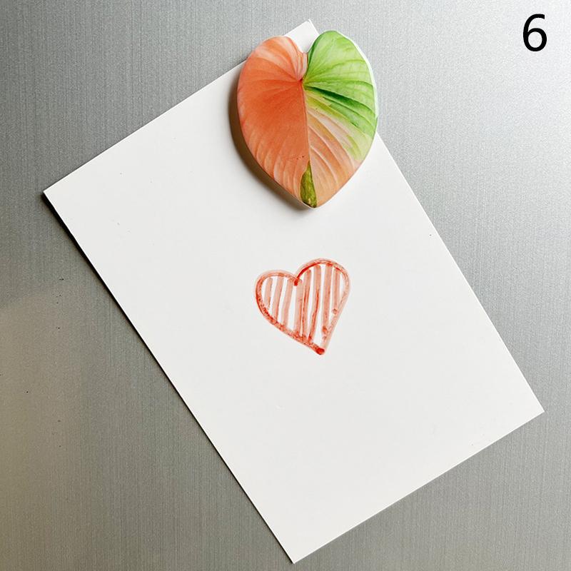 Fridge Magnet Stickers Simulate Leaves Shape Message Memo Paper Fixed For Home Office Work Education Supplies