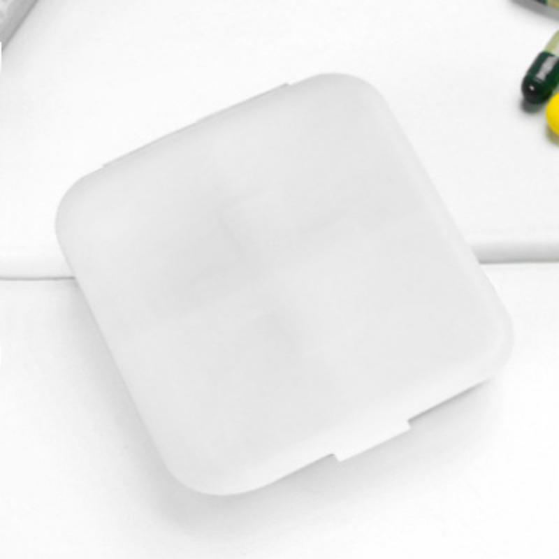 

Дорожная таблетница Cross, 4-секционная пластиковая одноразовая маленькая таблетница, квадратная переносная таблетница для хранения 4 cells белый