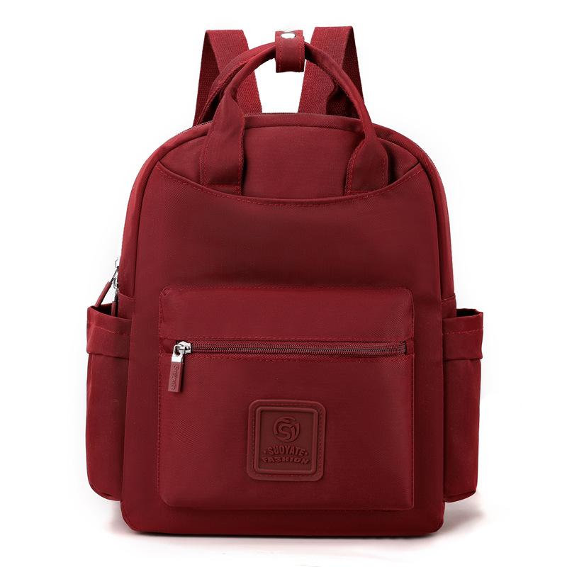 Nylonowa torba Damski plecak Plecak o dużej pojemności w jednolitym kolorze