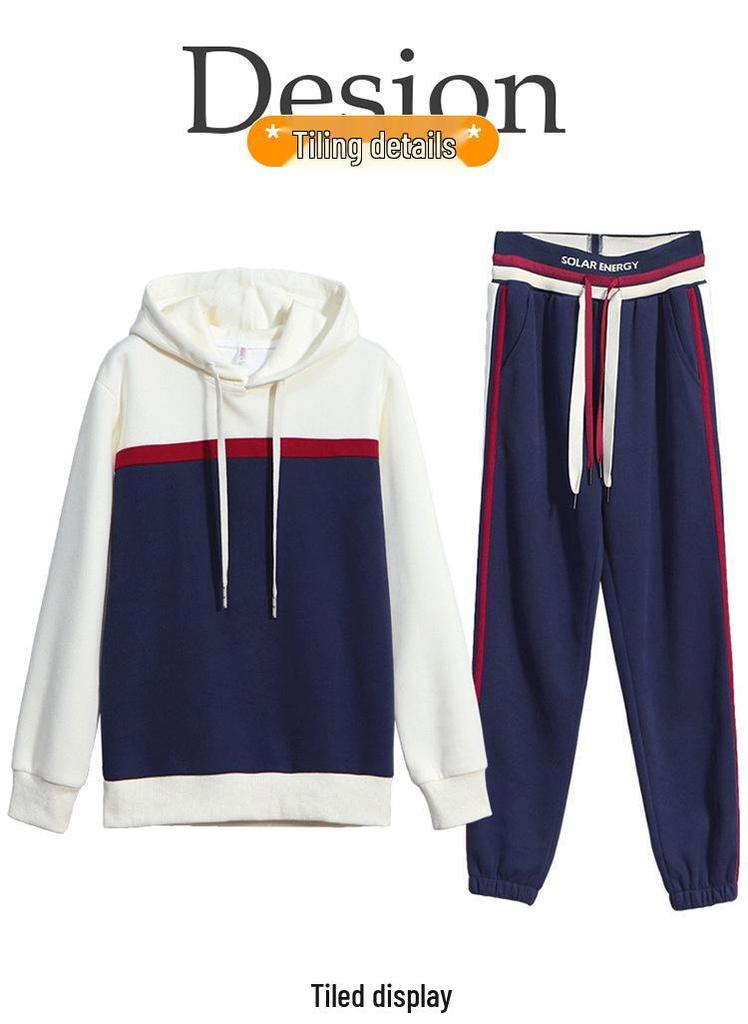Trendy Women's Two-Piece Casual Suit: Spring/Autumn Hoodie & Long Pants Set